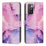 For Xiaomi Redmi 10/Redmi 10 Prime/Redmi 10 2022/Redmi 10 Power 2022 Painted Marble Pattern Leather Phone Case(Purple)