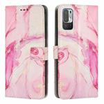 For Xiaomi Redmi Note 10 5G/Redmi Note 10T 5G/Poco M3 Pro 5G Painted Marble Pattern Leather Phone Case(Rose Gold)