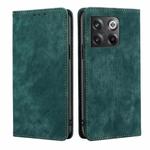 For OnePlus Ace Pro 5G RFID Anti-theft Brush Magnetic Leather Phone Case(Green)