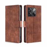 For OnePlus Ace Pro 5G Skin Feel Crocodile Magnetic Clasp Leather Phone Case(Brown)