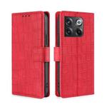 For OnePlus Ace Pro 5G Skin Feel Crocodile Magnetic Clasp Leather Phone Case(Red)