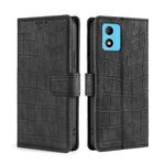 For TCL 305i Skin Feel Crocodile Magnetic Clasp Leather Phone Case(Black)
