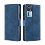 For Xiaomi Redmi K50 Ultra/Xiaomi 12T/Xiaomi 12T Pro Skin Feel Crocodile Magnetic Clasp Leather Phone Case(Blue)