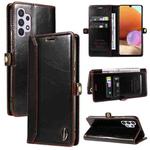 For Samsung Galaxy A32 4G GQUTROBE RFID Blocking Oil Wax Leather Phone Case(Brown)