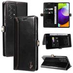 For Samsung Galaxy A52 4G / 5G GQUTROBE RFID Blocking Oil Wax Leather Phone Case(Black)