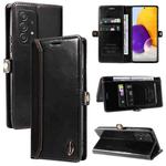 For Samsung Galaxy A72 4G / 5G GQUTROBE RFID Blocking Oil Wax Leather Phone Case(Black)