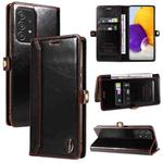 For Samsung Galaxy A72 4G / 5G GQUTROBE RFID Blocking Oil Wax Leather Phone Case(Brown)