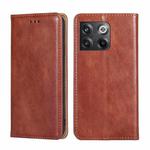 For OnePlus Ace Pro 5G Gloss Oil Solid Color Magnetic Leather Phone Case(Brown)