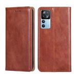 For Xiaomi Redmi K50 Ultra Gloss Oil Solid Color Magnetic Leather Phone Case(Brown)