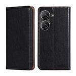 For Asus Zenfone 9 Gloss Oil Solid Color Magnetic Leather Phone Case(Black)