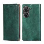 For Asus Zenfone 9 Gloss Oil Solid Color Magnetic Leather Phone Case(Green)