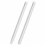 3 in 1 Striped Liquid Silicone Stylus Case with Two Tip Caps For Apple Pencil 1(White)