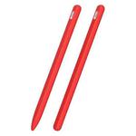 3 in 1 Striped Liquid Silicone Stylus Case with Two Tip Caps For Apple Pencil 1(Red)
