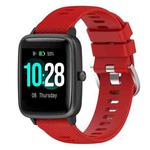 For Xiaomi Haylou Solar LS01 19mm Cross Textured Silicone Watch Band(Red)