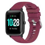 For Xiaomi Haylou Solar LS01 19mm Cross Textured Silicone Watch Band(Wine Red)