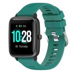 For Xiaomi Haylou Solar LS01 19mm Cross Textured Silicone Watch Band(Pine Green)
