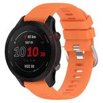 For Garmin Forerunner255S 18mm Cross Textured Silicone Watch Band(Orange)