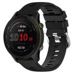 For Garmin Forerunner255S 18mm Cross Textured Silicone Watch Band(Black)
