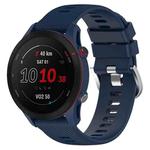 For Garmin Forerunner255S 18mm Cross Textured Silicone Watch Band(Midnight Blue)
