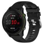 For Garmin Forerunner255 22mm Cross Textured Silicone Watch Band(Black)