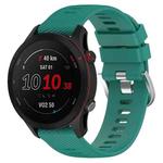 For Garmin Forerunner255 22mm Cross Textured Silicone Watch Band(Pine Green)