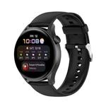 For Huawei Watch3 Pro New Solid Color Soft Silicone Watch Band(Black)