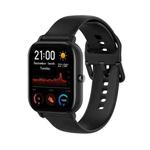 For Amazfit GTS4 Mini Solid Color Soft Silicone Watch Band, Size:S Size(Black)