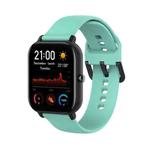 For Amazfit GTS4 Mini Solid Color Soft Silicone Watch Band, Size:S Size(Teal)