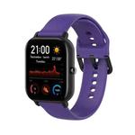 For Amazfit GTS4 Mini Solid Color Soft Silicone Watch Band, Size:S Size(Purple)