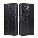 For OnePlus Ace Pro 5G Geometric Stitching Leather Phone Case(Black)