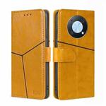 For Huawei nova Y90 4G Geometric Stitching Leather Phone Case(Yellow)