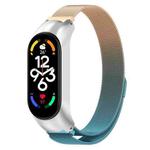 For Xiaomi Mi Band 7 / 7NFC Milan Metal Stainless Steel Watch Band(Retro Gold+Blue)