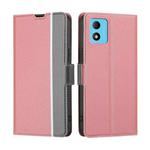 For TCL 305i Twill Texture Side Button Leather Phone Case(Pink)