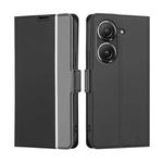 For Asus Zenfone 9 Twill Texture Side Button Leather Phone Case(Black)