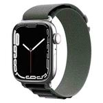 Nylon Watch Band For Apple Watch Series 8&7 45mm / SE 2&6&SE&5&4 44mm / 3&2&1 42mm (Black+green)