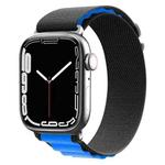 Nylon Watch Band For Apple Watch Series 8&7 45mm / SE 2&6&SE&5&4 44mm / 3&2&1 42mm (Black Blue)