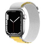 Nylon Watch Band For Apple Watch Series 8&7 45mm / SE 2&6&SE&5&4 44mm / 3&2&1 42mm (Yellow + Grey)