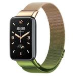 For Xiaomi Mi Band 7 Pro Milanese Stainless Steel Watch Band(Retro Gold+Green)