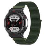 For Amazfit T-Rex2 Nylon Loop Buckle Watch Band(Army Green)