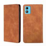 For TCL 305i Skin Feel Magnetic Horizontal Flip Leather Phone Case(Light Brown)