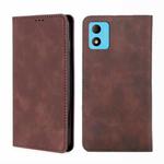 For TCL 305i Skin Feel Magnetic Horizontal Flip Leather Phone Case(Dark Brown)
