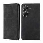 For Asus Zenfone 9 Skin Feel Magnetic Horizontal Flip Leather Phone Case(Black)