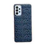 For Samsung Galaxy A13 4G Sky Series Nano Electroplating Genuine Leather Phone Case(Blue)