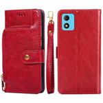 For TCL 305i Zipper Bag Leather Phone Case(Red)