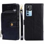 For Xiaomi Redmi K50 Ultra/Xiaomi 12T/Xiaomi 12T Pro Zipper Bag Leather Phone Case(Black)