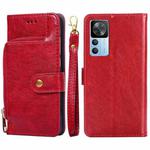 For Xiaomi Redmi K50 Ultra/Xiaomi 12T/Xiaomi 12T Pro Zipper Bag Leather Phone Case(Red)