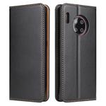 For Huawei Mate 30 Pro Fierre Shann PU Genuine Leather Texture Horizontal Flip Leather Case with Holder & Card Slots & Wallet(Black)