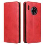 For Huawei Mate 30 Pro Fierre Shann PU Genuine Leather Texture Horizontal Flip Leather Case with Holder & Card Slots & Wallet(Red)