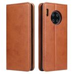 For Huawei Mate 30 Pro Fierre Shann PU Genuine Leather Texture Horizontal Flip Leather Case with Holder & Card Slots & Wallet(Brown)