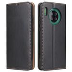 For Huawei Mate 30 Fierre Shann PU Genuine Leather Texture Horizontal Flip Leather Case with Holder & Card Slots & Wallet(Black)